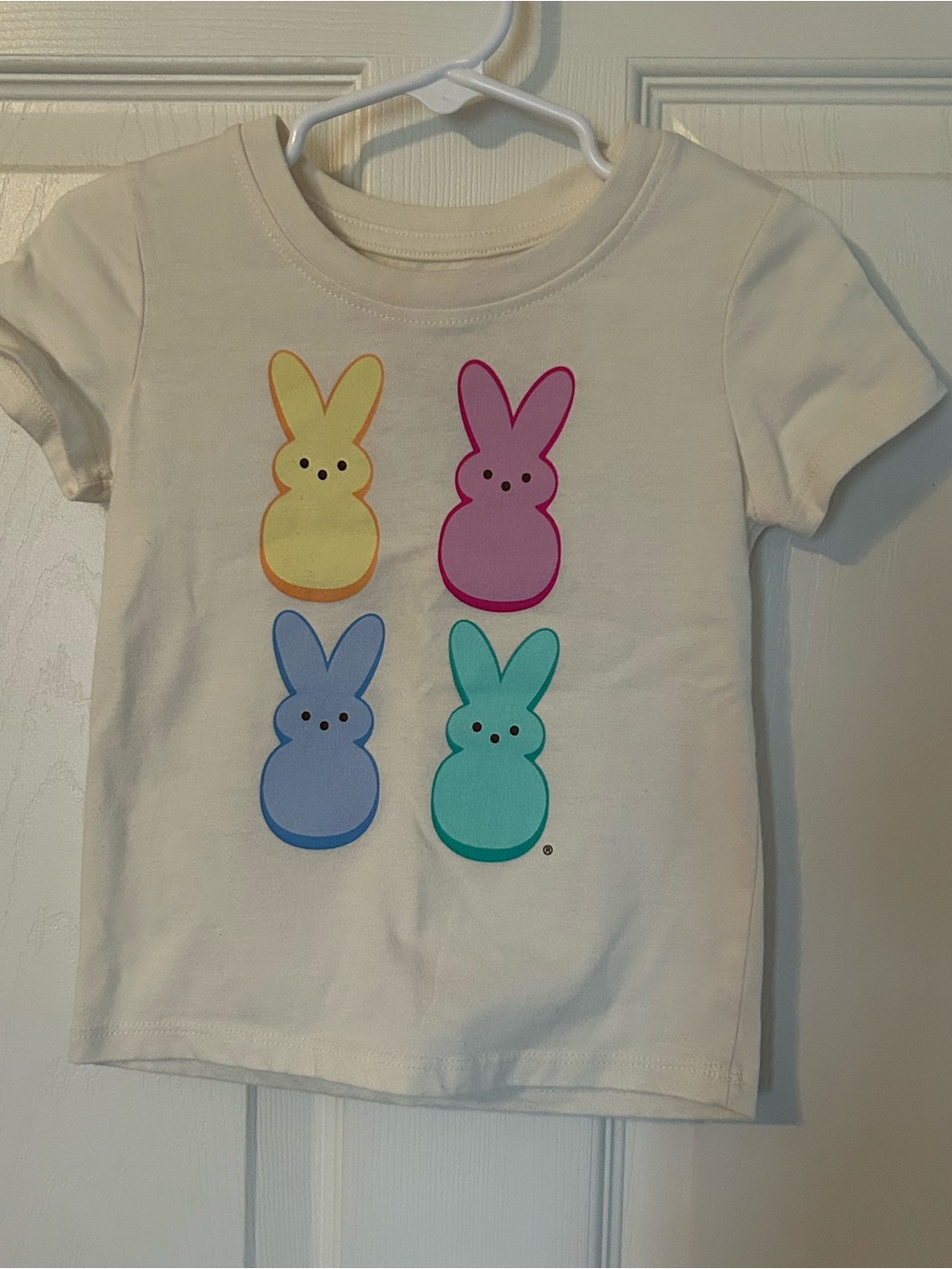jumping beans Cream Tee with Four Pastel Bunny Prints